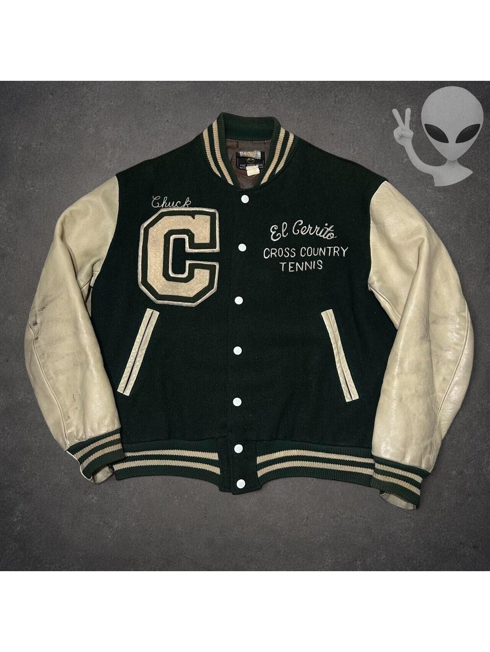 Vintage 1970s El Cerrito Cross Country Tennis Varsity Wool Jacket Men XL